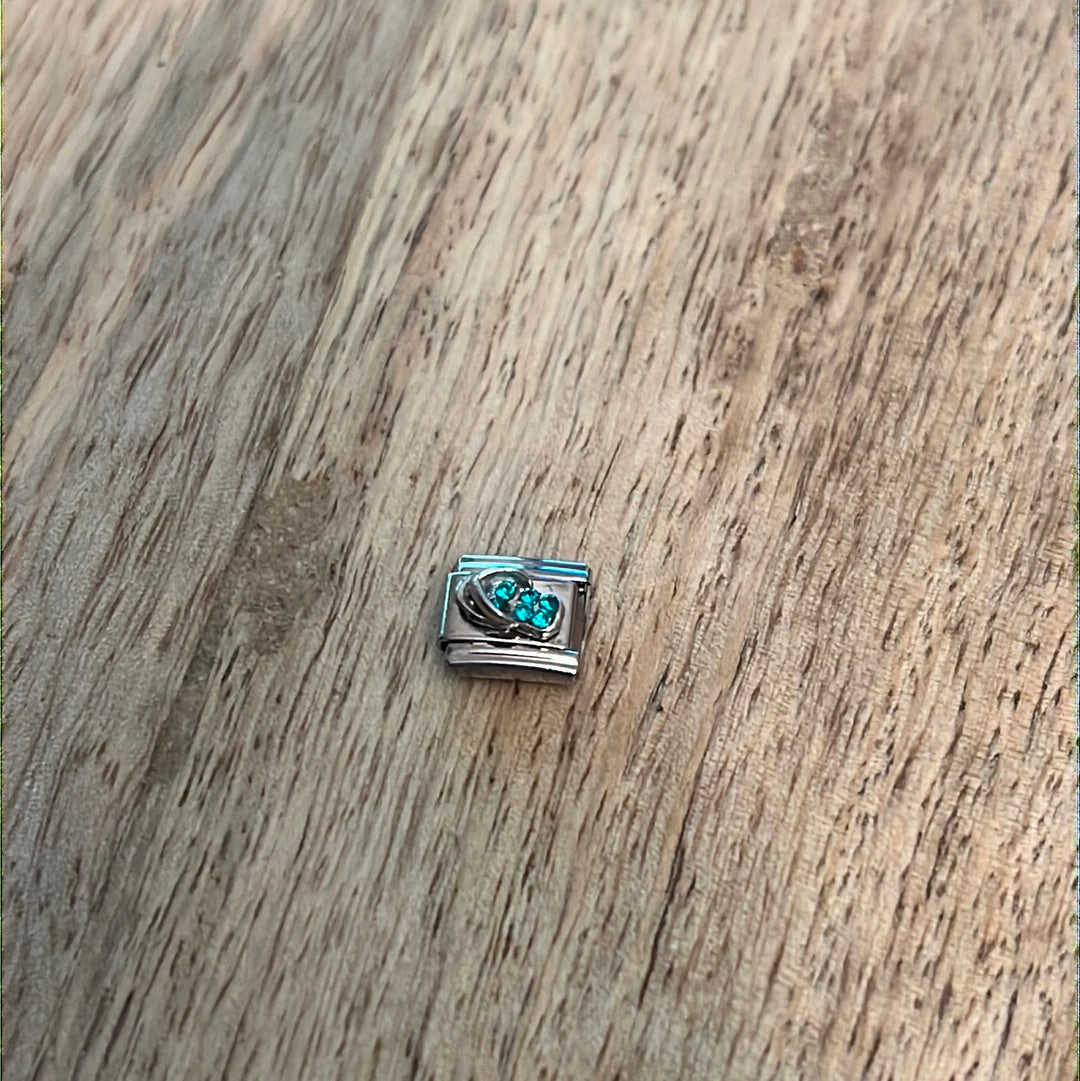 Blue Cz Sandal Italian Link Charm