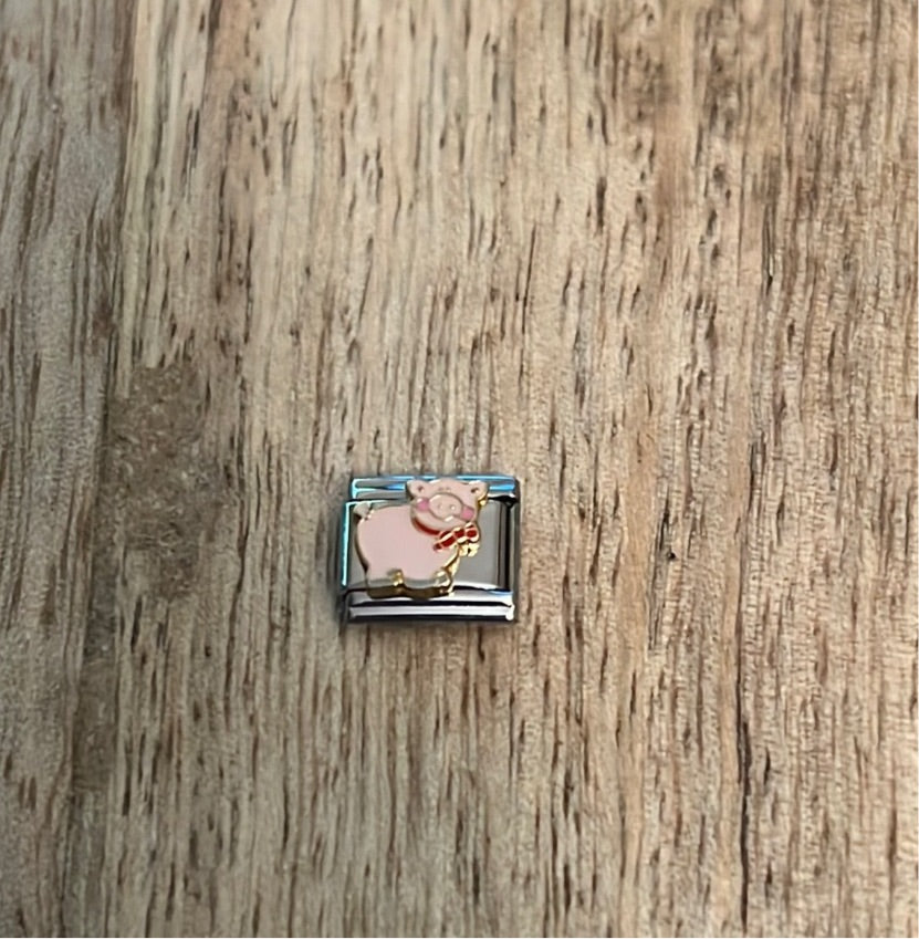 Pig Italian Link Charm