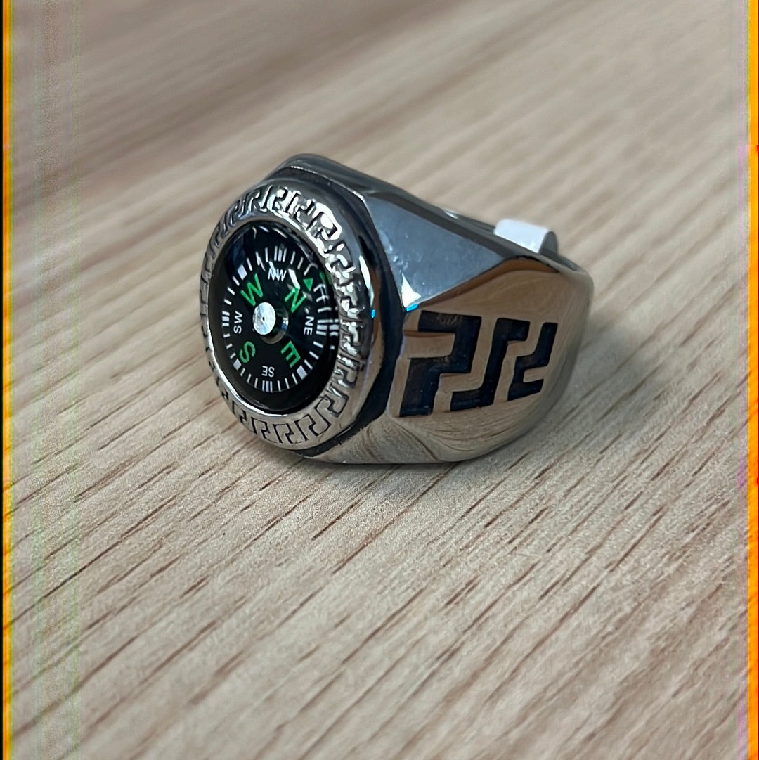 Compass Stainless Steel Ring
