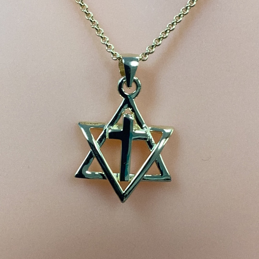 Star with Cross Pendant Necklace