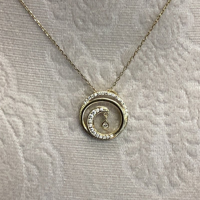Cz Round Swirl Pendant Necklace