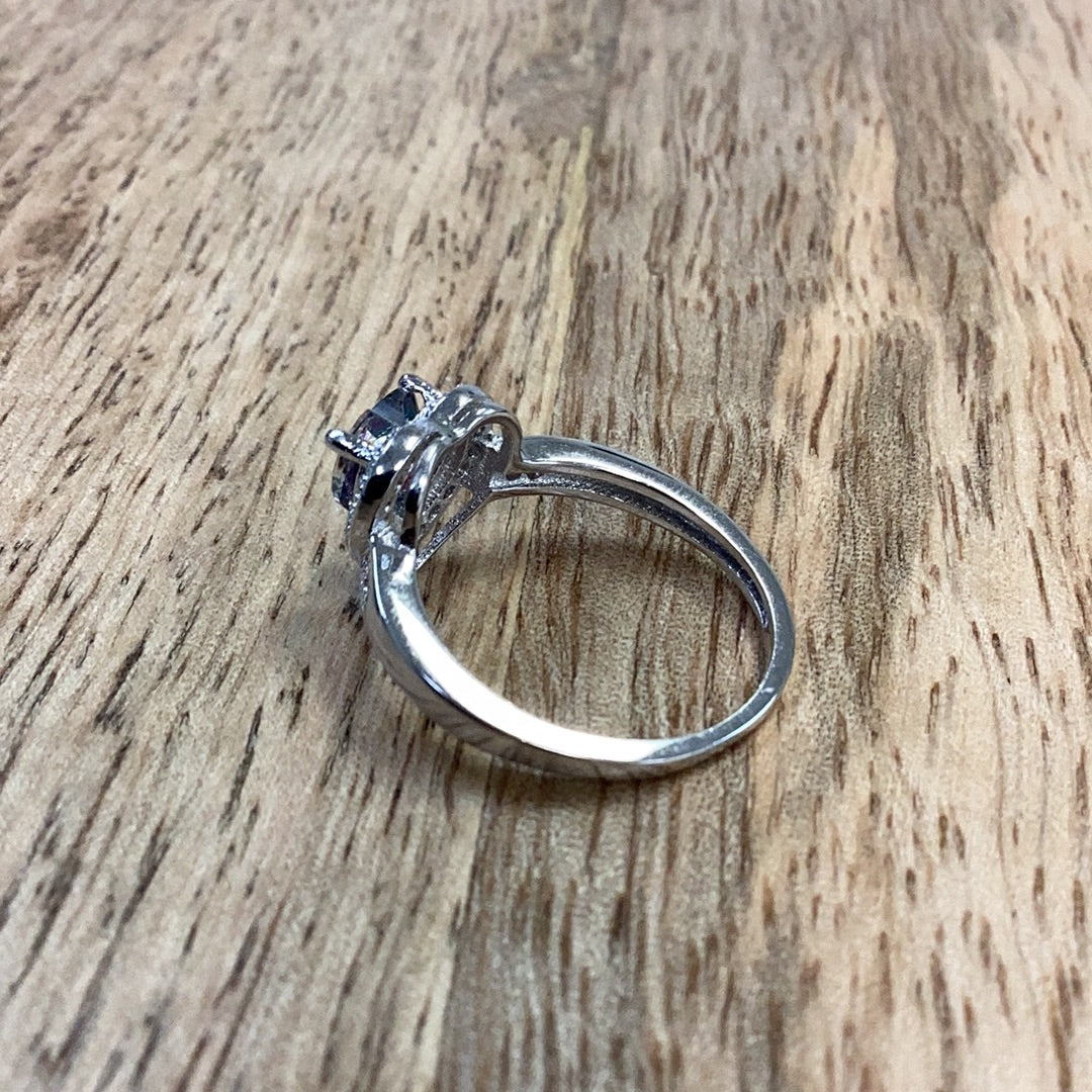 Rainbow heart Cz ring