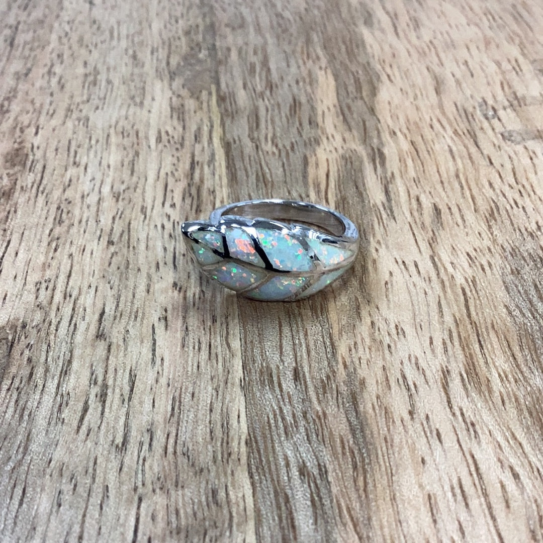 Opal Leaf Ring