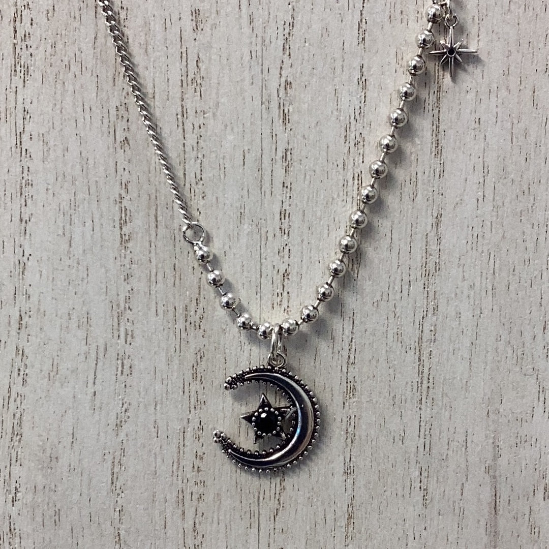 Moon & Star Pendant Necklace