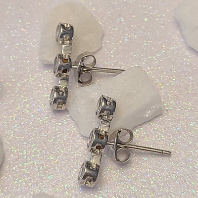 Straight Diamond Bar Earrings
