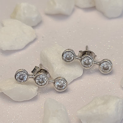 Straight Diamond Bar Earrings