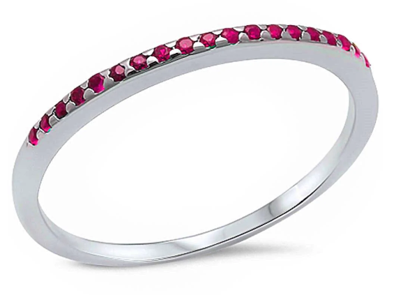 Ruby Eternity Style CZ Ring