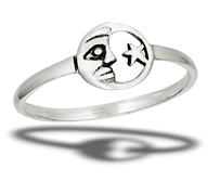 Small Moon And Star Ring