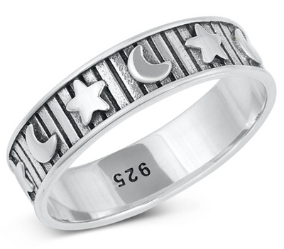 Moon & Star Ring