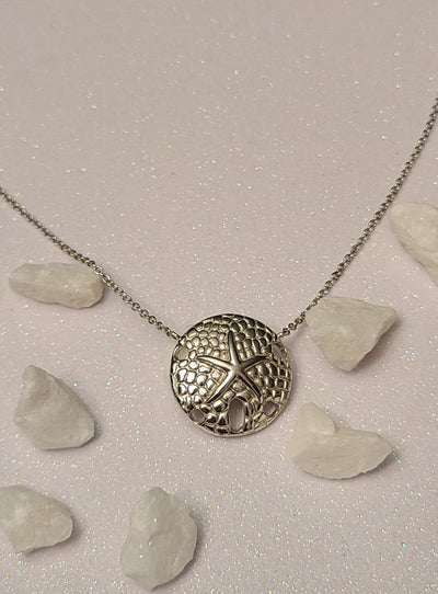 Sand Dollar Sea Starfish Pendant Necklace 