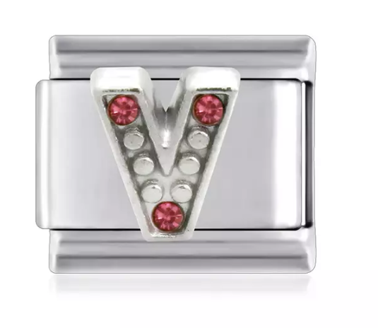 Letter V Italian Link Charms